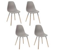 Lot De 4 Chaises - Home Deco Factory - Phénix - Scandinaves - Taupe