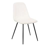 Lot de 4 chaises - home deco factory - scott - côtele - confortables - beiges