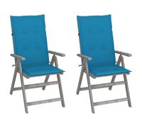 Vidaxl Chaises Inclinables De Jardin 2 Pcs Avec Coussins Bois D'acacia