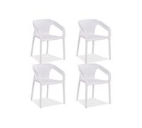 Lot de 4 chaises jardin en blanc