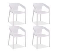 Lot de 4 chaises jardin en blanc