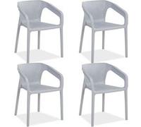 Lot de 4 chaises jardin en gris Gris G