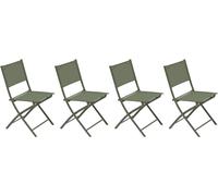 Lot de 4 chaises jardin pliante MODULA Vert laurier Acier traité époxy, Texaline Hespéride
