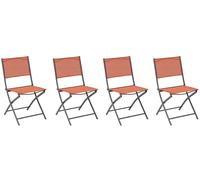 Lot de 4 chaises de jardin pliantes ""Modula"" ambre et graphite - Hespéride