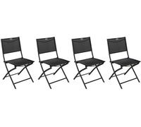Lot de 4 chaises jardin pliantes MODULA Anthracite Graphite Acier traité époxy, Texaline Hespéride