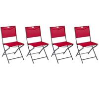 Hespéride - Lot de 4 Chaises de Jardin Pliantes Modula Grenade - Acier Traité Epoxy Texaline - Dim 46 x 52 x 87 cm - Meuble d'Extérieur Pliable