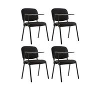 Lot de 4 Chaises Ken en tissu avec tablette rabattable , Noir