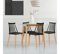 Lot De 4 Chaises Lily Noires Pour Salle À Manger Noir
