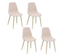 Atmosphera - Lot de 4 chaises Loka en tissu - Beige