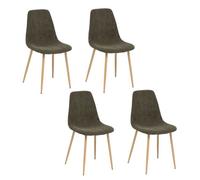 Lot de 4 chaises Loka en tissu - Kaki