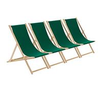 Lot de 4 chaises Longues en Bois Pliables pour Adultes, chaises de Jardin et de Plage Portables