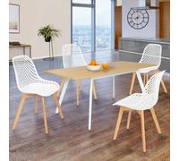 Lot De 4 Chaises Mandy Blanches Pour Salle À Manger Blanc