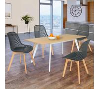 Lot De 4 Chaises Mandy Grises Pour Salle À Manger