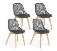 IDMarket - Lot de 4 chaises Mandy Grises pour Salle à Manger