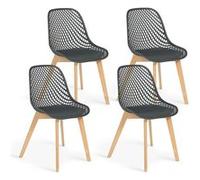 IDMarket - Lot de 4 chaises Mandy Grises pour Salle à Manger