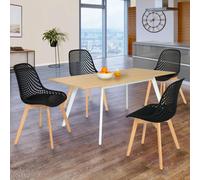 Lot de 4 chaises MANDY noires pour salle à manger