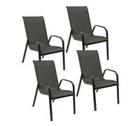 Lot de 4 chaises marbella en textilène gris - aluminium anthracite