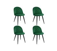 Lot de 4 chaises matelassées de salle à manger en velours SJ.077 Vert Bouteille