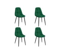 Lot de 4 chaises matelassées de salle à manger en velours SJ.1 Vert Bouteille