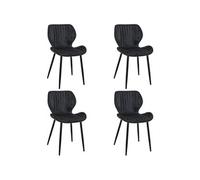 Lot de 4 chaises matelassées de salle à manger en velours SJ.17 Noir