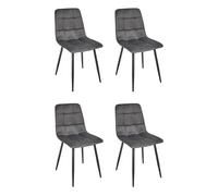 Lot de 4 Chaises "Mateo" 88cm Gris Foncé