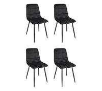 Lot de 4 Chaises - HOME DECO FACTORY - Mateo - Confortables - Noires