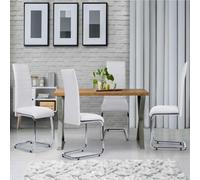 IDMarket - Lot de 4 chaises MIA Blanches - Salle à manger - H. 98 cm - Métal - Non empilable