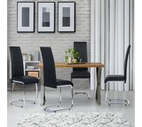 IDMarket Lot de 4 chaises MIA Noires H.98 cm Métal Non empilables non pliables Salle à manger