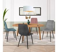 IDMarket Lot de 4 chaises H. 45 cm non pliables intérieur en métal bleu G