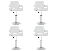 Lot de 6 Chaises Pivotantes à Manger Sièges à Dîner Blanc Similicuir vidaXL