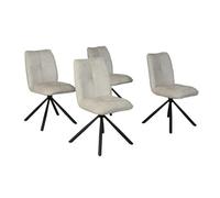 Lot de 4 chaises pivotantes de salle à manger CORTINA/ Beige