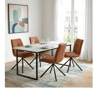 WEBER INDUSTRIES Lot de 4 chaises pivotantes de Salle à Manger Cortina/Brun Brique