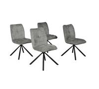 WEBER INDUSTRIES Lot de 4 chaises pivotantes de Salle à Manger Cortina/Gris Clair