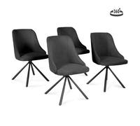 Lot de 4 chaises pivotantes HORIZON / Gris foncé