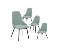 Lot de 4 Chaises Pivotantes Tissu Vert d'Eau - UNDY -