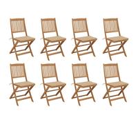 Tuinstoelen 4 st inklapbaar met kussens massief acaciahout3064674