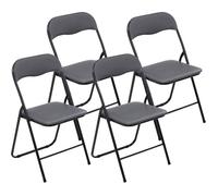 Lot de 4 chaises pliante PVC ""Funny"" Atmosphera - Gris