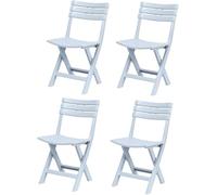 Lot De 4 Chaises Pliantes Blanches, Chaises De Jardin en Plastique, Chaises Pliantes D’intérieur Et D’extérieur, Chaises Pliantes en Plastique, Chaises De Salle à Man, White, 4-Pack