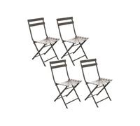- Lot de 4 Chaises pliantes en métal Greensboro - Gris tonka - Greensboro