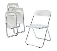 Lot de 4 chaises pliantes Pornainen 74 x 46 x 47 cm blanc_x000D_