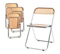 Lot de 4 chaises pliantes Pornainen orange transparent
