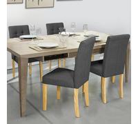 IDMarket - Lot de 4 chaises POLGA capitonnées Gris Anthracite pour Salle à Manger