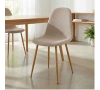 IDIMEX Lot de 4 chaises Punta de Salle à Manger, Assise en Tissu Beige, Design Scandinave pour Table à Manger, Confortable et Stable