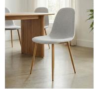 Lot de 4 chaises PUNTA de Salle à Manger Assise en Tissu Gris Clair Design Scandinave pour Table à Manger