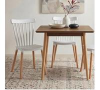 IDIMEX Lot de 4 chaises RAVI de Salle à Manger Design, Blanc, Design scandinave avec Assise Confortable, Pieds en hêtre Massif, Idéale pour Table à Manger, Structure Solide jusqu'à 120 kg