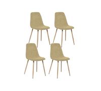 Toilinux - Lot de 4 Chaises Roka - Jaune moutarde - Roka Jaune