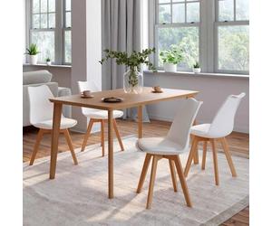 Lot de 4 chaises SARA blanches pour salle à manger design scandinave - IDMARKET