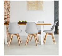 Lot de 4 chaises sara gris clair pour salle à manger Gris clair G