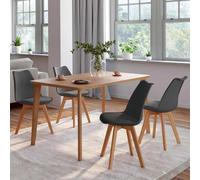 IDMarket - Lot de 4 chaises scandinaves SARA - Gris foncé - pour salle à manger