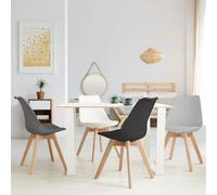 IDMarket – Lot de 4 chaises scandinaves SARA mix de couleurs Gris foncé, Gris clair, Blanc et Noir
